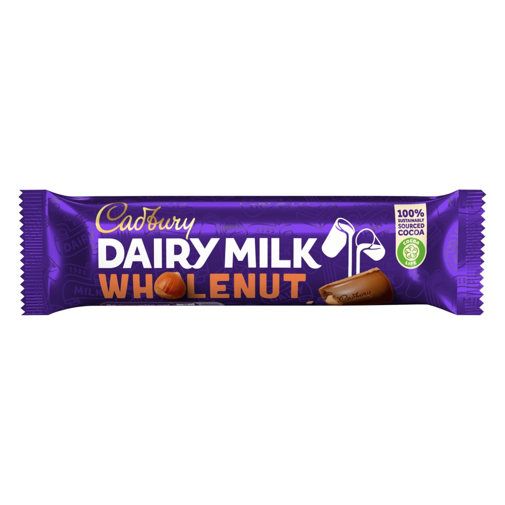 Cadbury Dairy Milk Wholenut Chocolate Bar, 45g