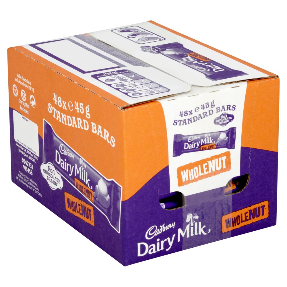 Cadbury Dairy Milk Wholenut Chocolate Bar, 45g