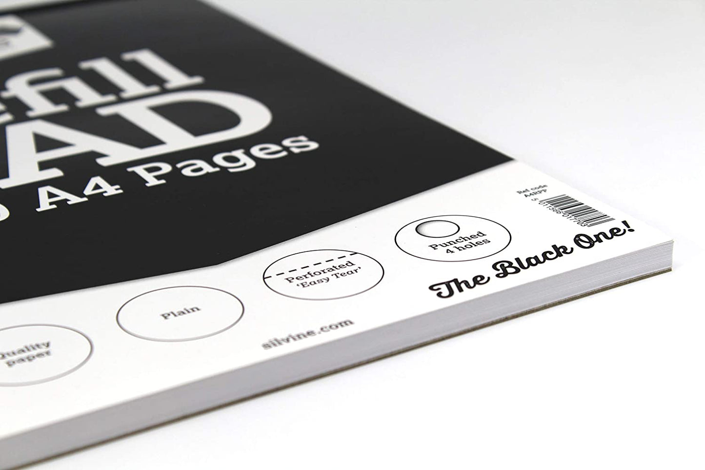 Silvine Black Cover (Plain) A4 Refill Pad