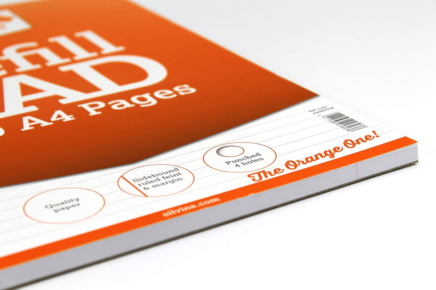 Silvine Orange Cover (Ruled, Sidebound) A4 Refill Pad