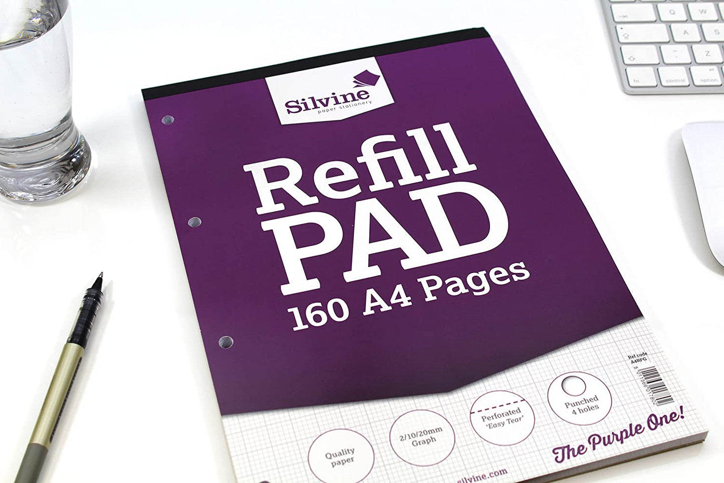 Silvine Purple Cover (Graph) A4 Refill Pad