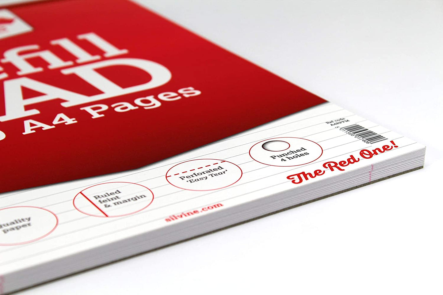 Silvine Red Cover (Ruled, Feint and Margin) A4 Refill Pad
