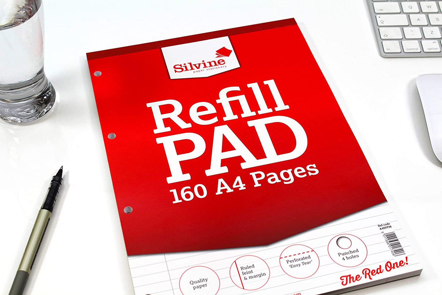 Silvine Red Cover (Ruled, Feint and Margin) A4 Refill Pad