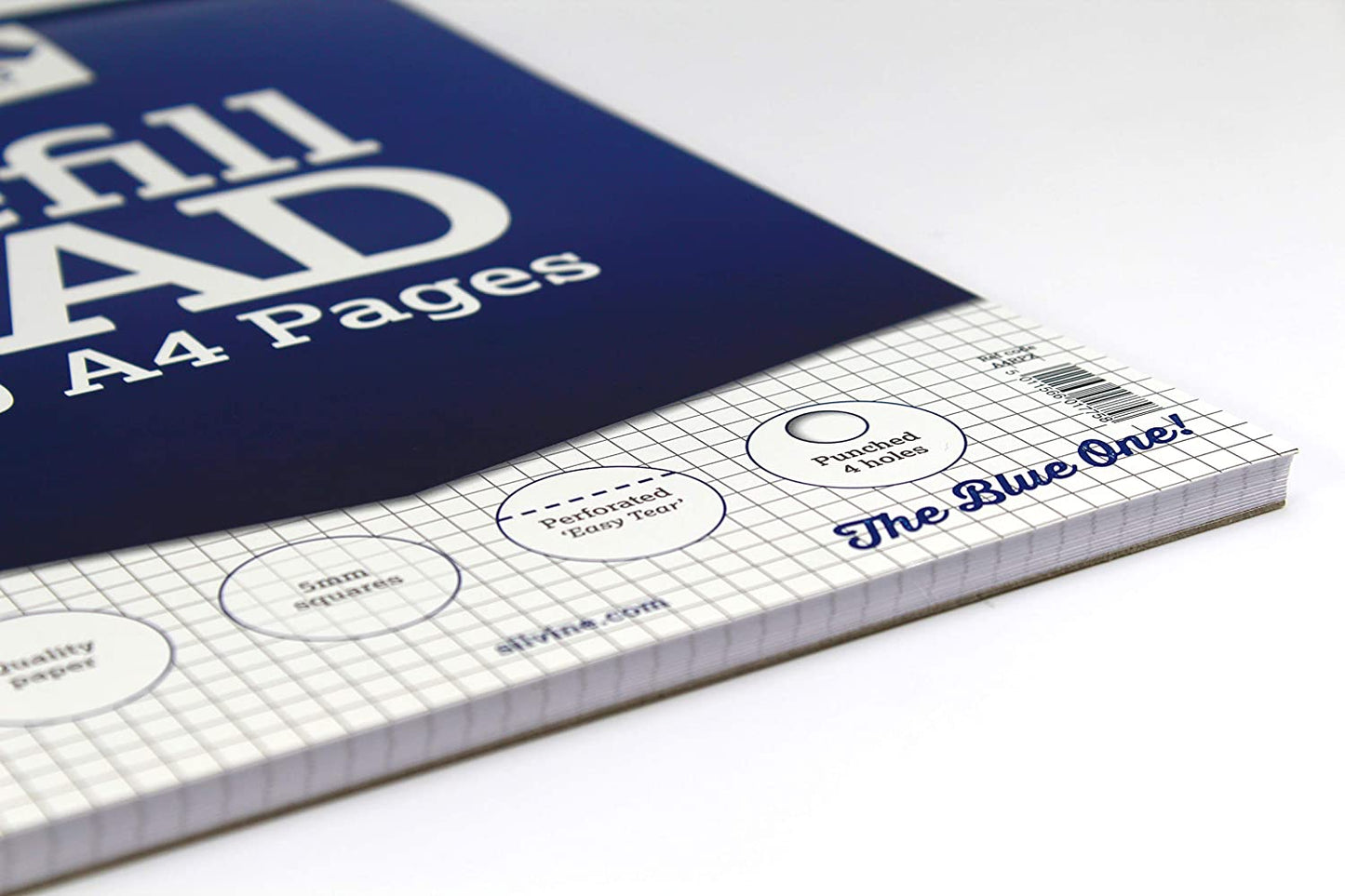 Silvine Dark Blue Cover (5mm Squares) A4 Refill Pad