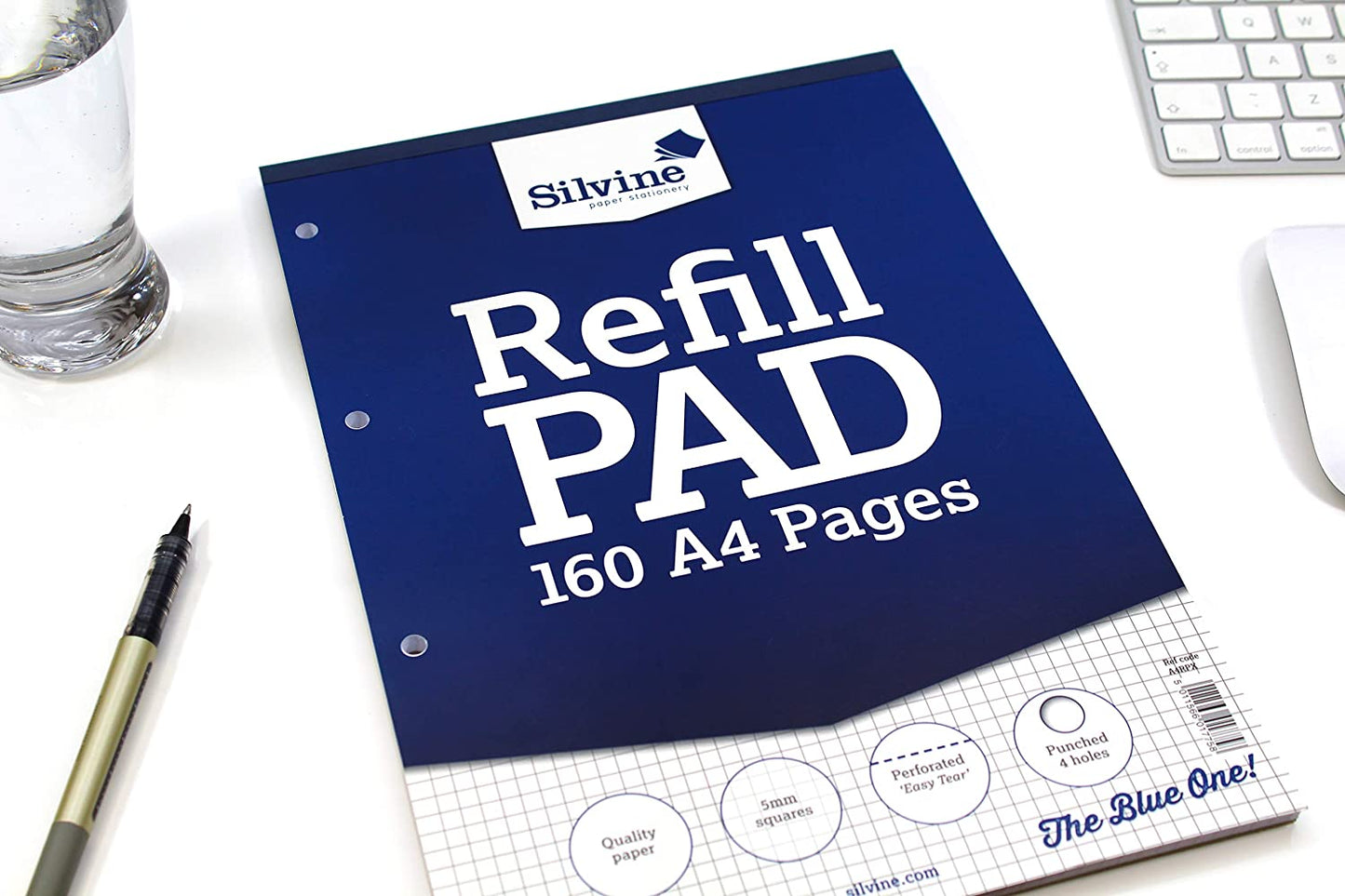 Silvine Dark Blue Cover (5mm Squares) A4 Refill Pad