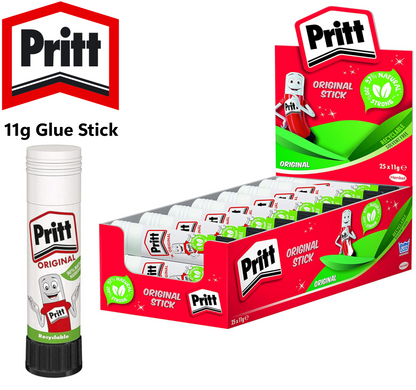 Pritt Stick Glue Stick Washable Non-Toxic For School Home Office Arts Crafts 11g