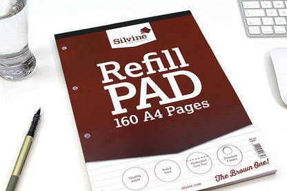 Silvine Brown Cover (Ruled) A4 Refill Pad