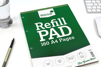 Silvine Green Cover (Ruled, Narrow Feint) A4 Refill Pad