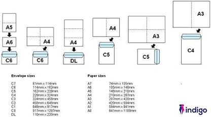 Indigo C5 Envelopes White 100gsm Peel and Seal 229mm x 162mm