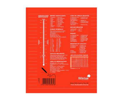 Silvine Exercise Book, Red, 120 pages lined, 203mm x 165mm