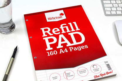 Silvine Red Cover (Ruled, Feint and Margin) A4 Refill Pad
